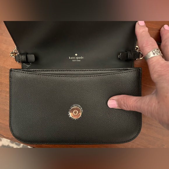 Kate Spade Kristi black leather chain detail  adjustable crossbody bag Msrp  249 - Picture 7 of 15